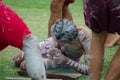 A `smoking ceremony` among Indigenous Australians that involves burning plants to produce smoke. Royalty Free Stock Photo